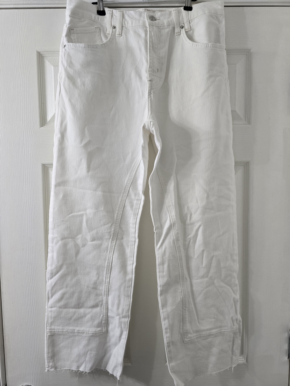 NWOT We The Free Risk Taker Straight White Jeans w/Raw Hem - 32